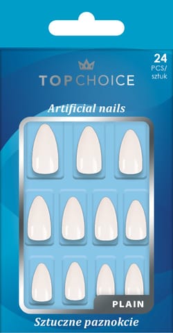 ⁨TOP CHOICE Sztuczne paznokcie Long Almond Plain 1 op. - 24 szt.⁩ w sklepie Wasserman.eu