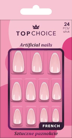 ⁨TOP CHOICE Sztuczne paznokcie Long Almond Frech 1 op. - 24 szt.⁩ w sklepie Wasserman.eu