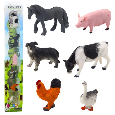 ⁨Zestaw Mini Figurki Krowa Koń Świnia Pies Kogut Gęś 3-5cm 6szt.⁩ w sklepie Wasserman.eu