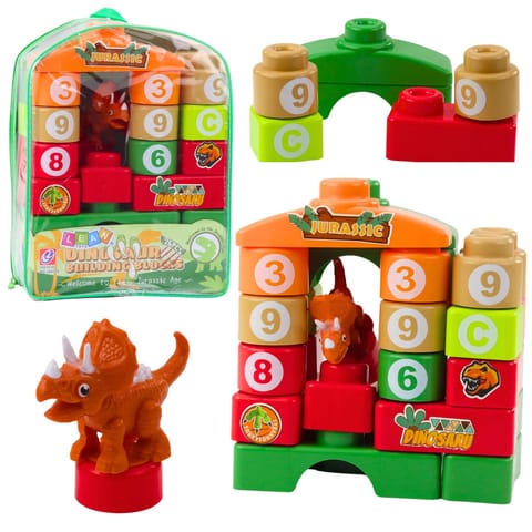 ⁨Klocki Konstrukcyjne Edukacyjne W Plecaku Dinozaury Cyfry Litery 26 el.⁩ w sklepie Wasserman.eu