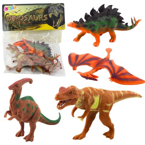⁨Zestaw Figurki Dinozaurów T-Rex Pteranodon Stegosaurus Parasaurolophus 4szt⁩ w sklepie Wasserman.eu
