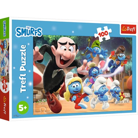 ⁨Puzzle - 100 - Nauki Papy Smerfa - Smerfy - Trefl 16481⁩ w sklepie Wasserman.eu