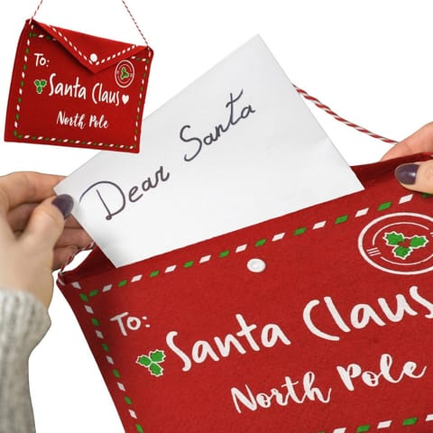 ⁨KOPERTA ŚWIĄTECZNA LIST DO ŚWIĘTEGO MIKOŁAJA FILCOWA 38x30CM SANTA CLAUS⁩ w sklepie Wasserman.eu