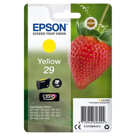 ⁨Epson oryginalny ink / tusz C13T29844022, T29, yellow, 3,2ml⁩ w sklepie Wasserman.eu
