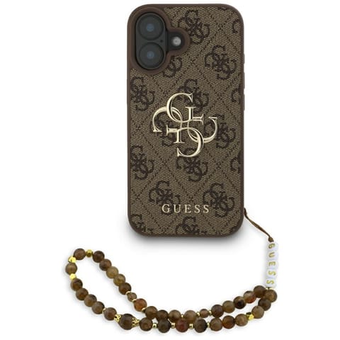 ⁨Etui Guess 4G Strap 4G Classic Logo do   iPhone 16 brązowy⁩ w sklepie Wasserman.eu