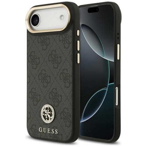 ⁨Etui Guess 4G Strass Logo MagSafe do     iPhone Air czarny⁩ w sklepie Wasserman.eu