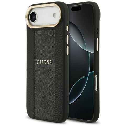 ⁨Etui Guess 4G Stripe MagSafe do iPhone   Air czarny⁩ w sklepie Wasserman.eu
