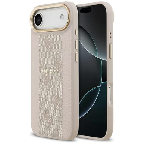⁨Etui Guess 4G Stripe MagSafe do iPhone   Air różowy⁩ w sklepie Wasserman.eu