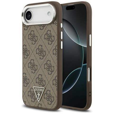 ⁨Etui Guess 4G Triangle Logo MagSafe do   iPhone Air brązowy srebrny⁩ w sklepie Wasserman.eu