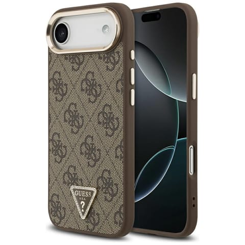 ⁨Etui Guess 4G Triangle Logo MagSafe do   iPhone Air brązowy złoty⁩ w sklepie Wasserman.eu