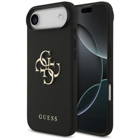 ⁨Etui Guess Grained Big 4G & Classic Logo do iPhone Air czarny⁩ w sklepie Wasserman.eu