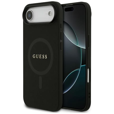 ⁨Etui Guess Saffiano Classic Logo MagSafe do iPhone Air czarny⁩ w sklepie Wasserman.eu