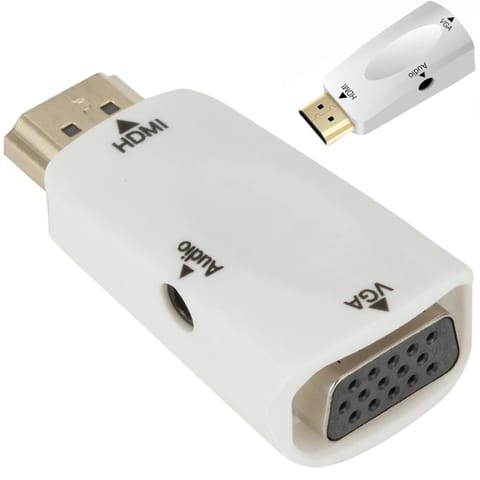 ⁨Adapter konwerter HDMI - VGA DSUB - biały⁩ w sklepie Wasserman.eu