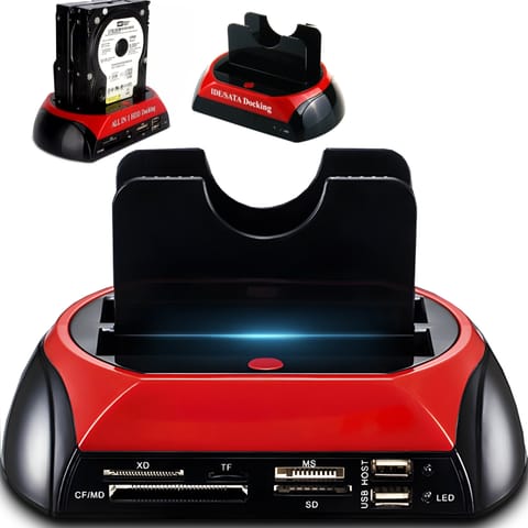 Stacja dokująca na 2 dyski HDD SSD SATA IDE 2,5'' 3,5'' USB w sklepie Wasserman.eu