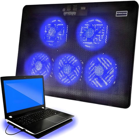 Podstawka chłodząca pod laptop z podświetleniem LED 5 wentylatorów 12-17'' w sklepie Wasserman.eu