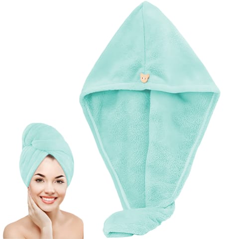 ⁨Turban ręcznik do suszenia włosów z mikrofibry chłonny - miętowy⁩ w sklepie Wasserman.eu