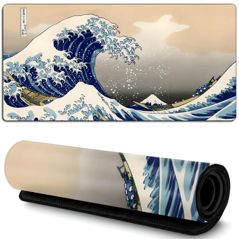 Podkładka mata gamingowa na biurko dla gracza XXL 90 x 40 cm - fale w sklepie Wasserman.eu