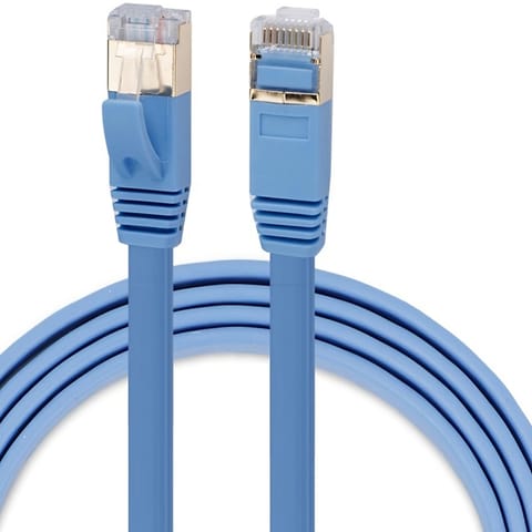 ⁨Kabel przewód sieciowy internetowy RJ45 CAT7 1 m niebieski⁩ w sklepie Wasserman.eu