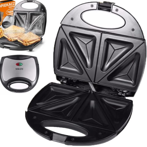 ⁨Opiekacz toster sandwich do kanapek z powłoką teflonową 750 W⁩ w sklepie Wasserman.eu