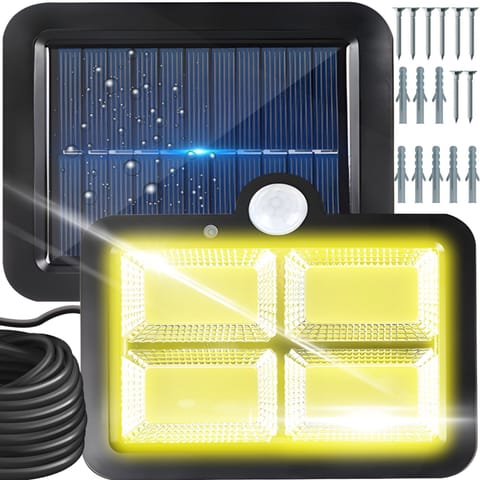 ⁨Lampa solarna zewnętrzna z czujnikiem ruchu zmierzchu 128 LED 2200 W⁩ w sklepie Wasserman.eu
