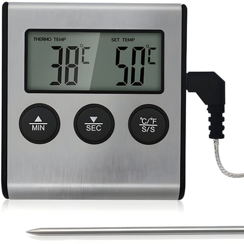 Termometr z sondą minutnikiem do wędzarni grilla 0-250 C w sklepie Wasserman.eu