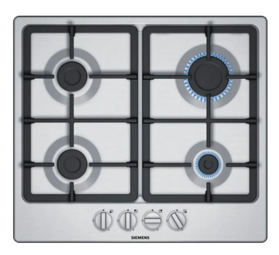 ⁨Siemens iQ300 EG6B5PB90 hob Stainless steel, Black Built-in 58 cm Gas 4 zone(s)⁩ at Wasserman.eu