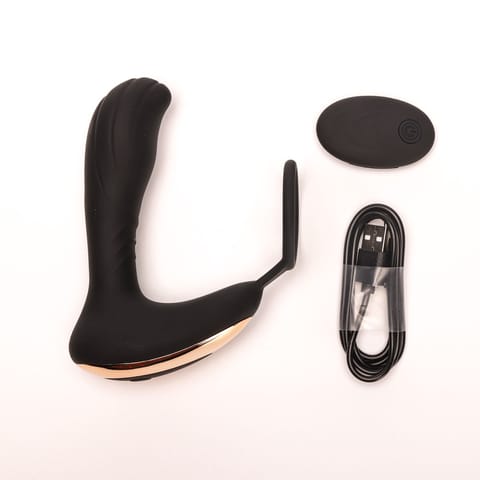 Masażer Prostaty Z Pierścieniem Zdalnie Sterowany Czarny w sklepie Wasserman.eu