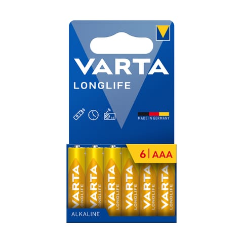 ⁨Bateria alkaliczna VARTA LR03 LONGLIFE 6szt./bl.⁩ w sklepie Wasserman.eu