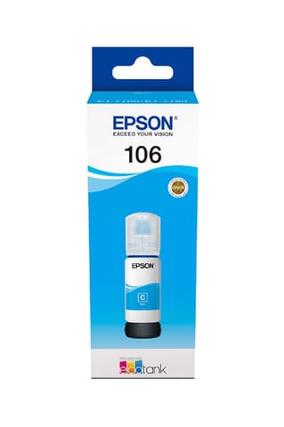 ⁨Oryginalny Tusz w butelce Cyan Epson 106 (T00R2, C13T00R240)⁩ w sklepie Wasserman.eu