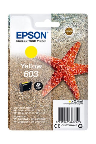 ⁨Ink cartridge EPSON (603/C13T03U44010) yellow 2,4ml⁩ at Wasserman.eu