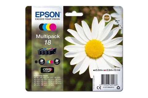 ⁨Epson oryginalny ink / tusz C13T18064012, T180640, CMYK, 3x3,3/5,2ml⁩ w sklepie Wasserman.eu