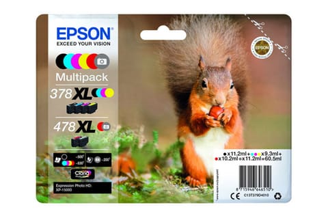 ⁨Epson oryginalny ink / tusz C13T379D4010, 378XL+478XL, CMYK, 1x10.2ml, 2x11.2ml, 3x9.3ml⁩ w sklepie Wasserman.eu
