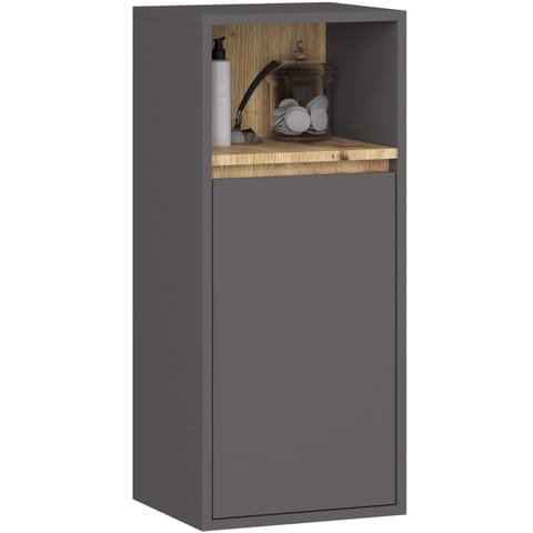 ⁨SZAFKA ŁAZIENKOWA WISZĄCA VAMI W35 1D 1W GRAFIT SZARY / DĄB ARTISAN⁩ w sklepie Wasserman.eu