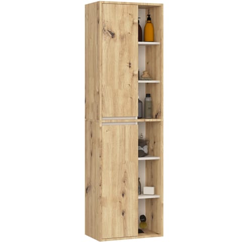 ⁨SZAFKA ŁAZIENKOWA WISZĄCA VAMI W50 2D 6P DĄB ARTISAN / KASZMIR⁩ w sklepie Wasserman.eu