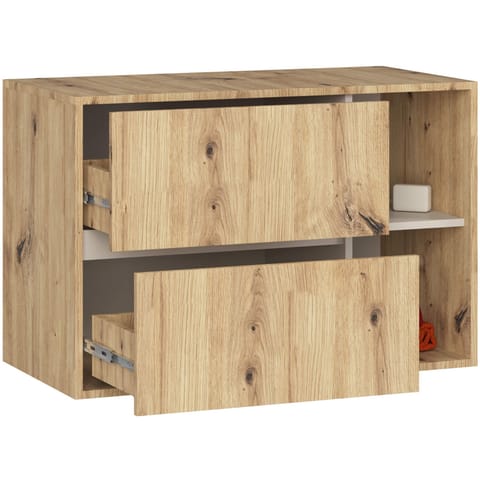⁨SZAFKA ŁAZIENKOWA POD UMYWALKĘ VAMI W90 2SZ 2P PK DĄB ARTISAN / KASZMIR⁩ w sklepie Wasserman.eu