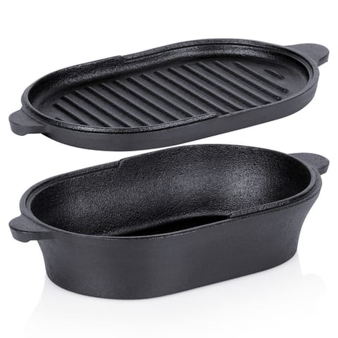 ⁨BRYTFANNA PATELNIA ŻELIWNA Z PATELNIĄ 2w1 28x16cm CAST LINE 279053⁩ w sklepie Wasserman.eu