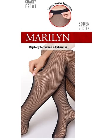 ⁨RAJSTOPY MARILYN CHARLY 2IN1 (kolor Black-beige, rozmiar 1/2)⁩ w sklepie Wasserman.eu