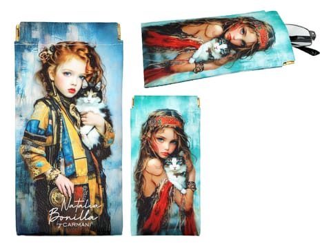 ⁨Etui na okulary Woreczek/organizer - N. Bonilla, Kocie opowieści Clary i Mii (CARMANI)⁩ w sklepie Wasserman.eu
