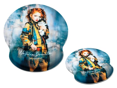 ⁨Podkładka pod mysz komputerową z poduszką na nadgarstek - N. Bonilla, Kocie opowieści Mii (CARMANI)⁩ w sklepie Wasserman.eu