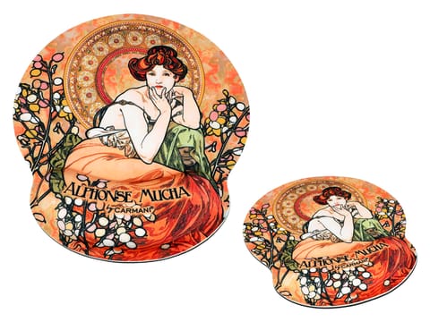 ⁨Podkładka pod mysz komputerową z poduszką na nadgarstek - A. Mucha, Kamienie Szlachetne, T (CARMANI)⁩ w sklepie Wasserman.eu