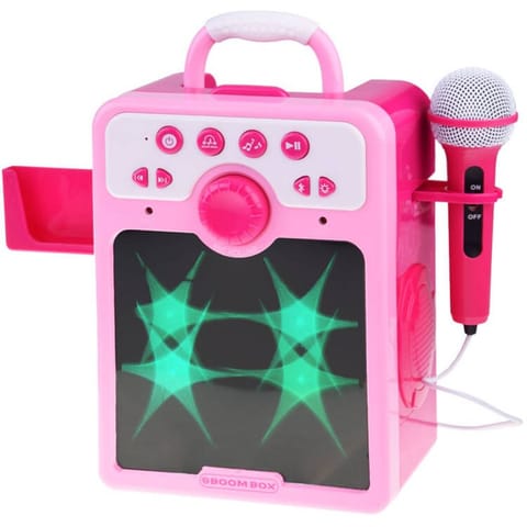 ⁨Muzyczny głośnik różowy Boombox dla dzieci z mikrofonem IN0166⁩ w sklepie Wasserman.eu
