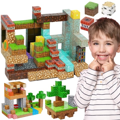 ⁨WOOPIE Klocki Magnetyczne Konstrukcyjne Sześciany 3D Zestaw Edukacyjny 63 el.⁩ w sklepie Wasserman.eu