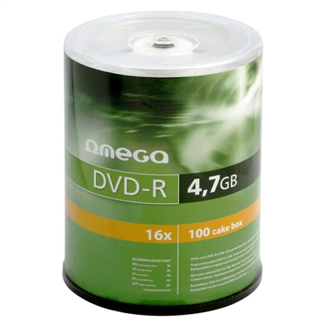 ⁨OMEGA DVD-R 4,7GB 16X CAKE*100 [40579]⁩ w sklepie Wasserman.eu