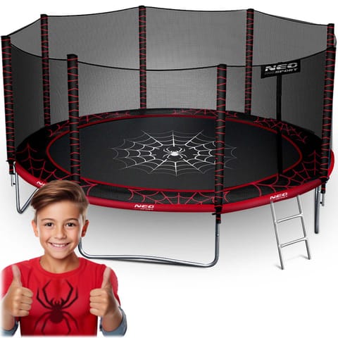 ⁨Trampolina ogrodowa 14ft/435cm z siatką zewnętrzną i drabinką Neo-Sport⁩ w sklepie Wasserman.eu