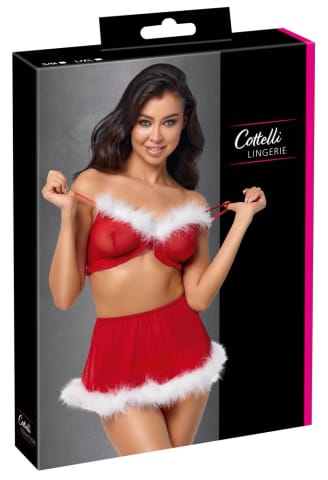 ⁨Cottelli Lingerie X-Mas Komplet Bielizny 3-częściowy S/M Czerwony⁩ w sklepie Wasserman.eu
