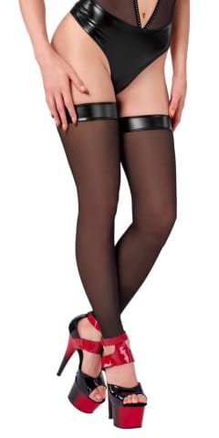 ⁨Noir Knee-highs S czarne pończochy bez stopy z połyskiem i zdobieniem⁩ w sklepie Wasserman.eu