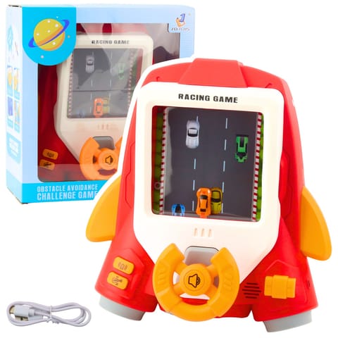 ⁨Symulator Jazdy Dla Dzieci Rakieta Kierownica Dźwięki Czerwona⁩ w sklepie Wasserman.eu