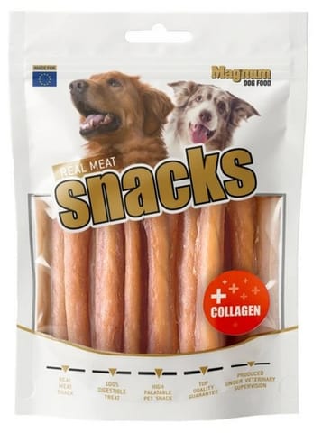 ⁨Magnum Patyczki ze skóry bydlęcej z kurczakiem i kolagenem 220g⁩ w sklepie Wasserman.eu