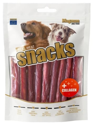 ⁨Magnum Patyczki ze skóry bydlęcej z kaczką i kolagenem 220g⁩ w sklepie Wasserman.eu