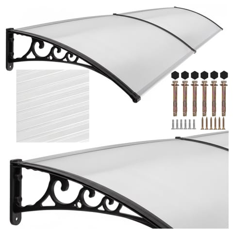 ⁨Daszek nad drzwi Dako Duo 100x200cm czarny⁩ w sklepie Wasserman.eu